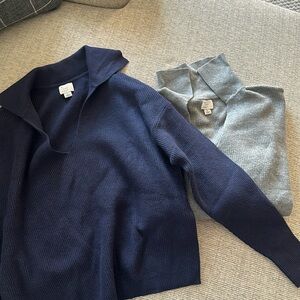 Two long sleeve collar tops